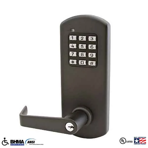 TownSteel - XCE2010S - Electronic Push Button Lever Set - Rigid Lever Set - Dark Oxidized Bronze  - Grade 1