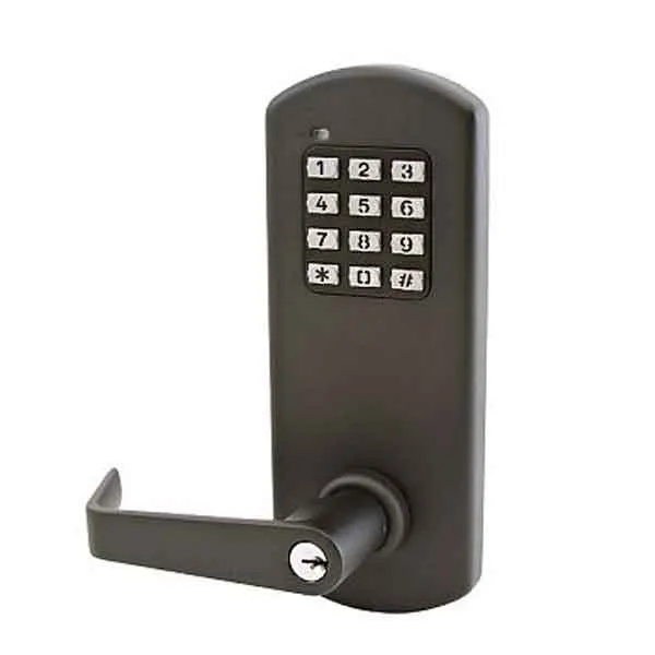 TownSteel - XCE2010S - Electronic Push Button Lever Set - Rigid Lever Set - Dark Oxidized Bronze  - Grade 1