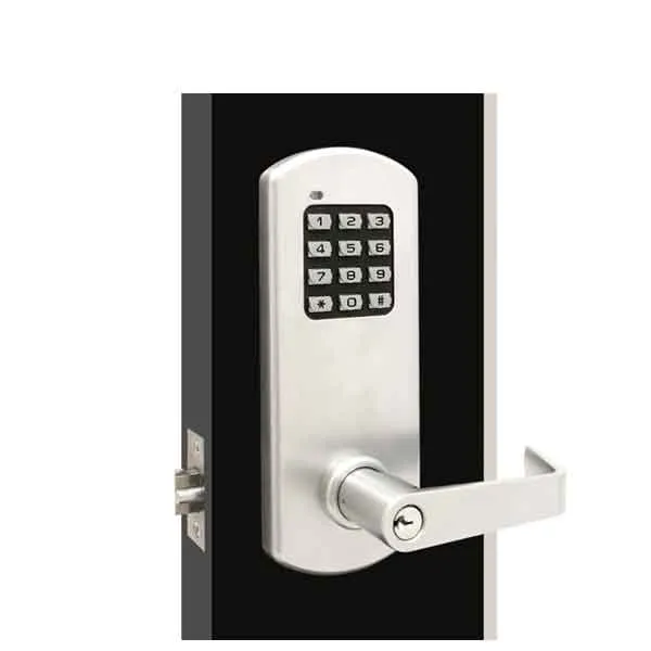 TownSteel - XCE2010S - Electronic Push Button Lever Set - Rigid Lever Set - Satin Chrome - Grade 1