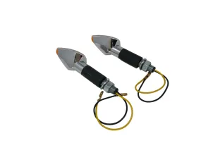 Turn Signal Set (2) Triangle LED, Long Stem - Chrome - Highway Hawk H68-563