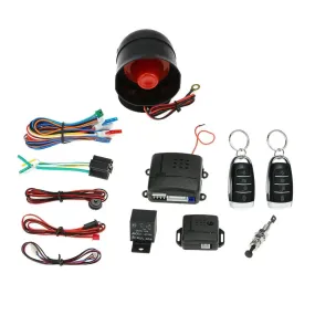 Universal Car Vehicle Security System Auto Burglar Alarm Protection Anti-theft System 2 Remote with Siren and Wiring Harness