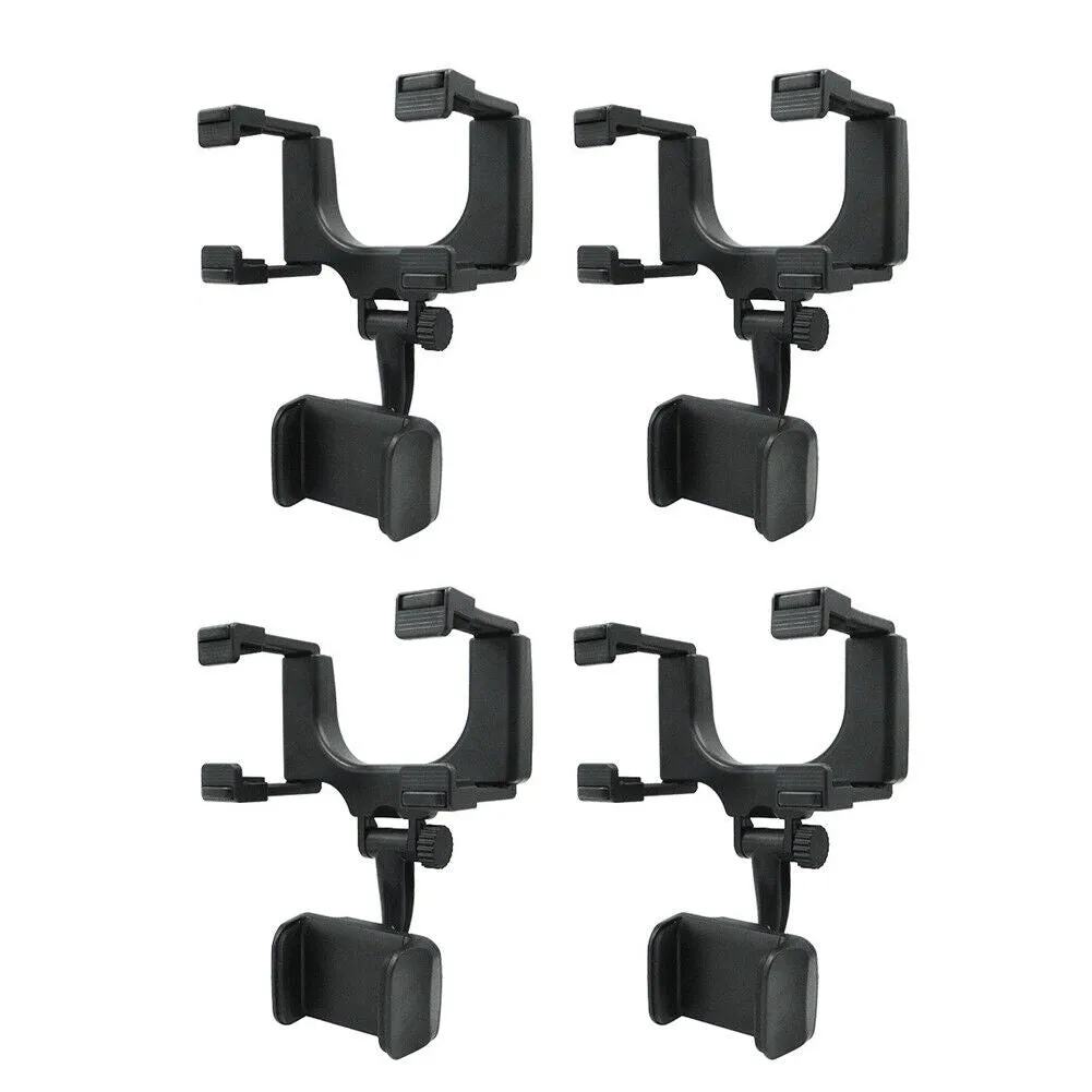 US 2-4 Pc Car Rear View Mirror Mount Stand 360° Rotation Adjustable Phone Holder