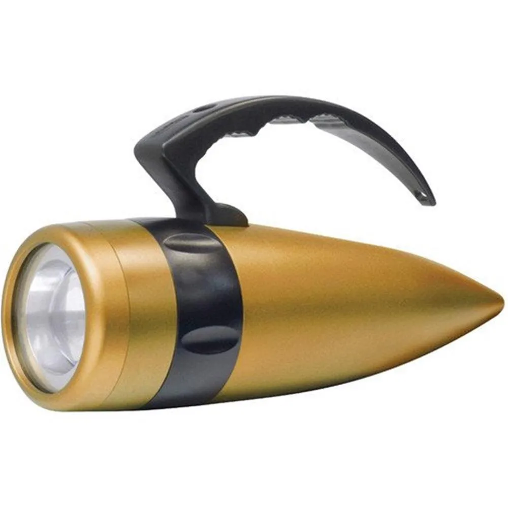 Used Bigblue 750 Lumen LED Light w/ Ball Joint Grip Lanyard Gold FF4X5GD