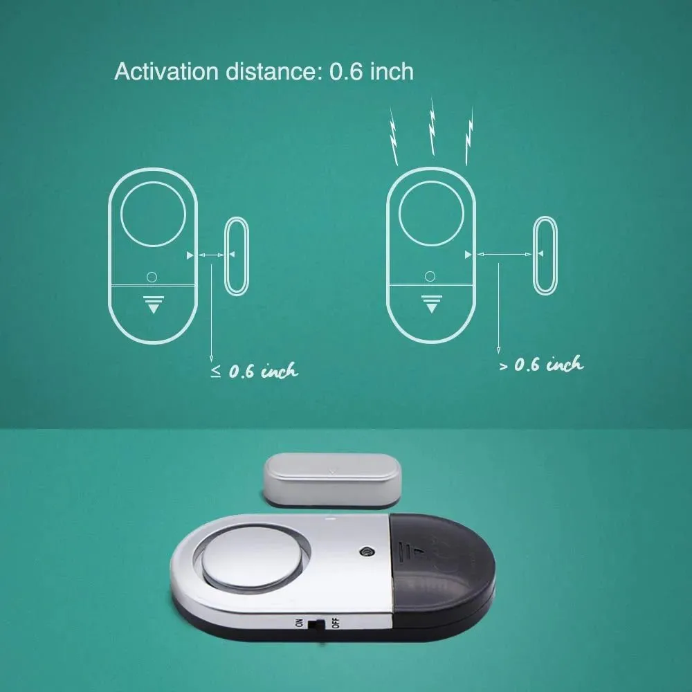 Wireless Home Security Alarms 3 Pack - 120 DB Loud Door and Window Open Alarm Sensor for Safety