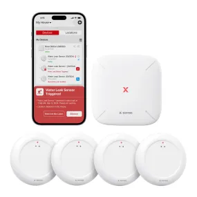 X-Sense Ultra-thin Wireless Wifi Water Leak Detector Kit: Smart Water Sensor Alarm with App Alerts| SWS0A41, SWS0A